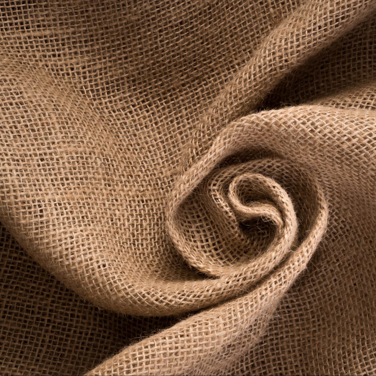 Burlap Texture Linen Material Vortex Swirling Directly Above View.